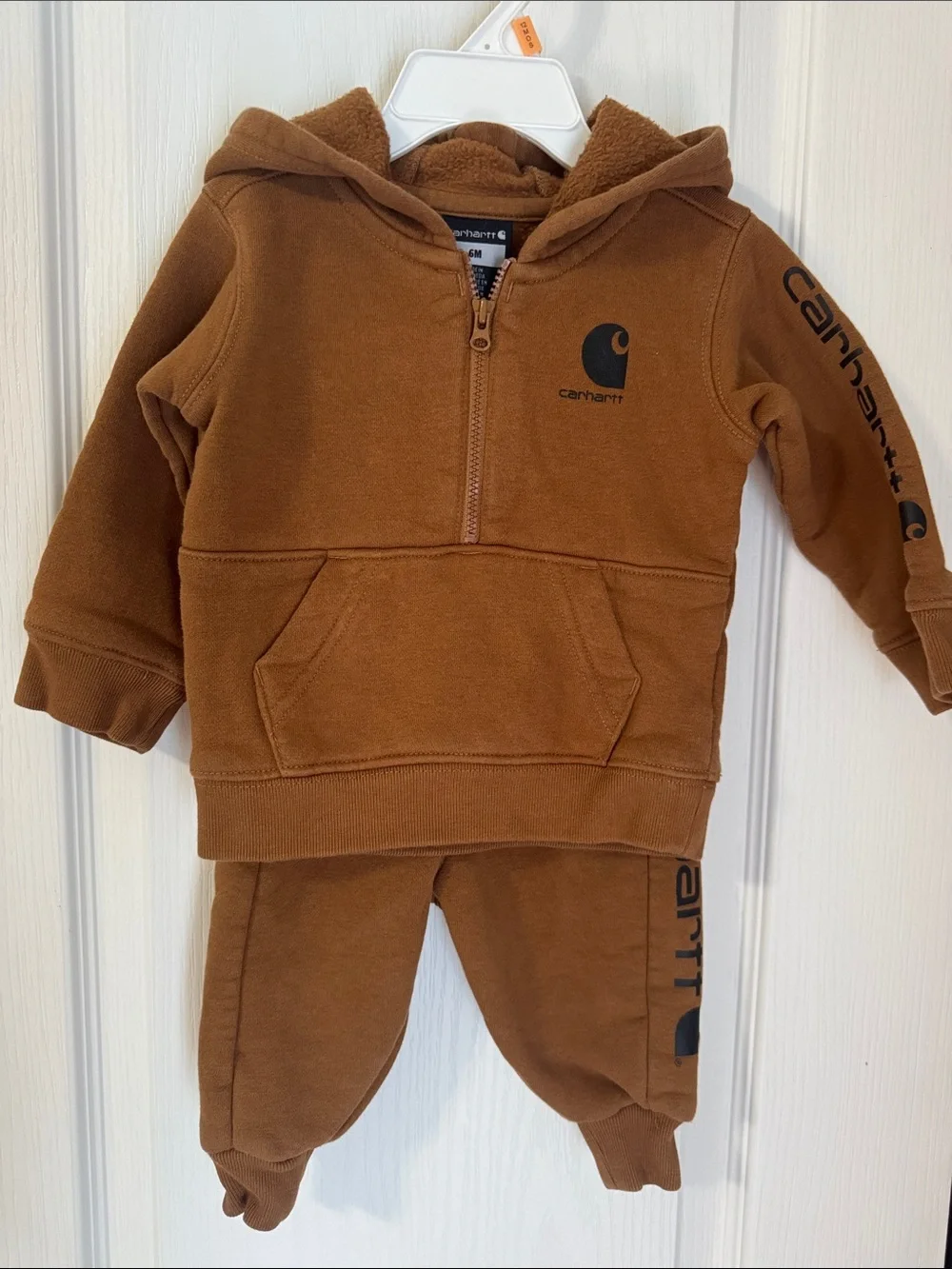 Carhartt Baby 6M Brown Hoodie Jogger 2 Piece Sweatshirt Set